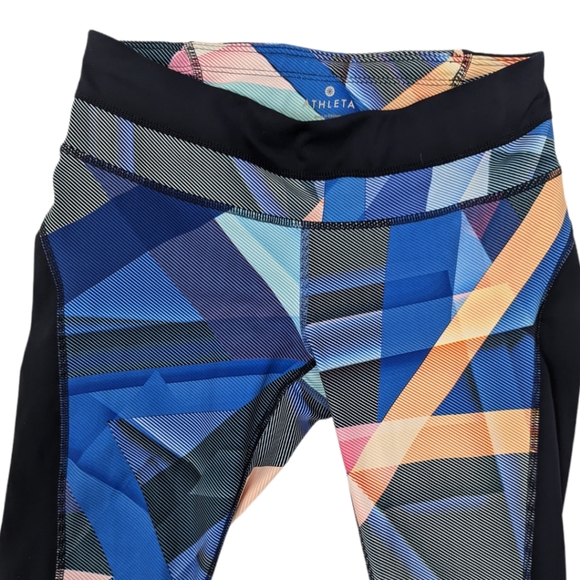 Athleta Sonar Capri Leggings Athletic Pants Womens XS Geo Workout Running Crop - Picture 4 of 11